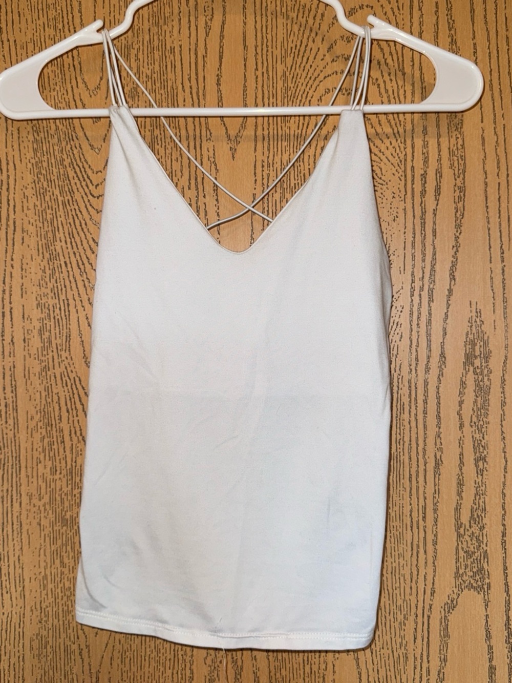 gaze White Crisscross Strap Cami Tank